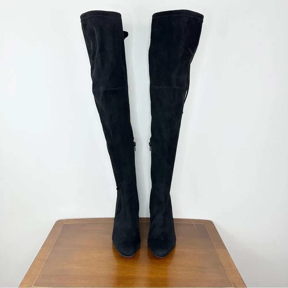 UNISA Black Faux Suede Over the Knee‎ Heeled Boots Size 9M